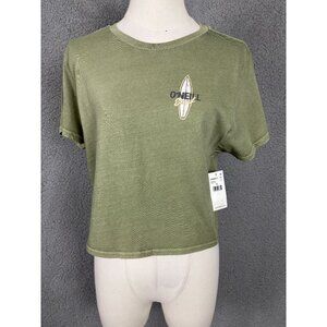 O'Neill Juniors' Women's Cropped Thruster Graphic Print Cotton T-Shirt XL NWT's